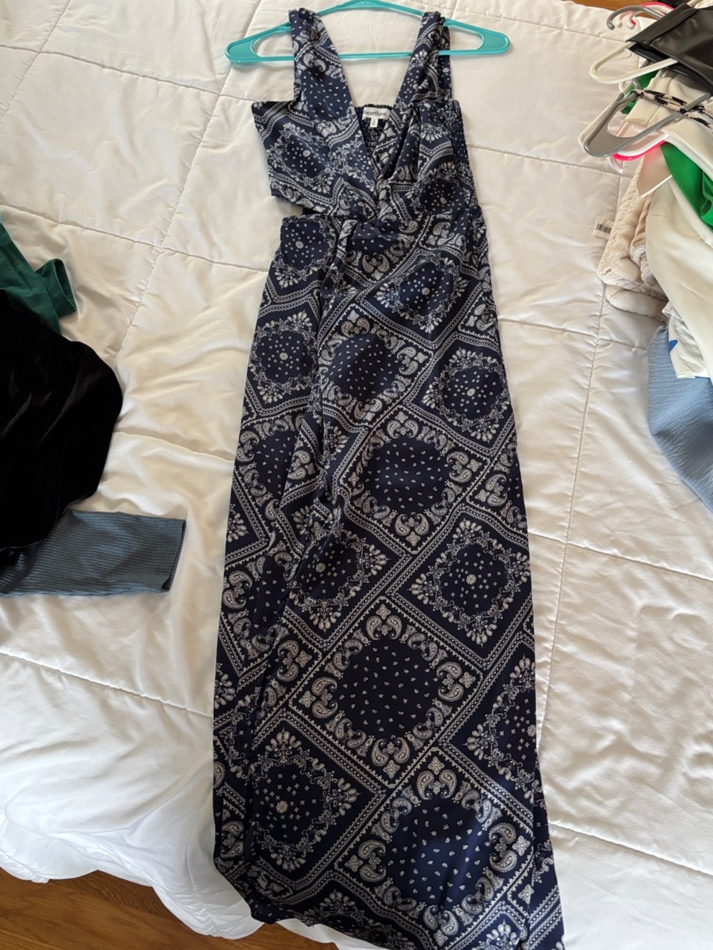 Heartloom Navy & White Printed Maxi Dress